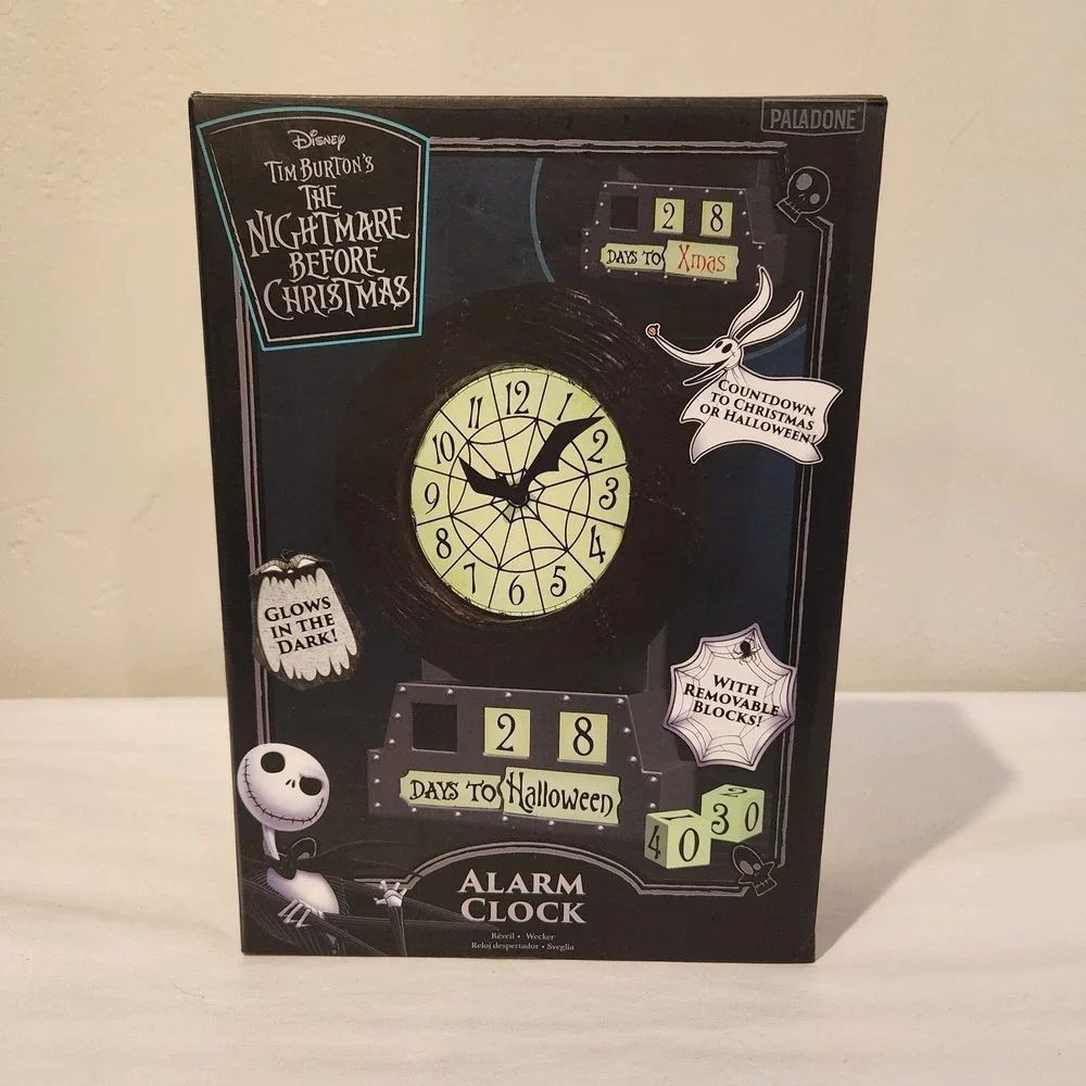 The Nightmare Before Christmas Countdown Alarm Clock - Glows In The Dark **NEW**